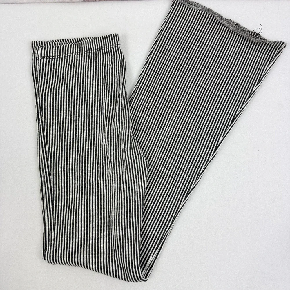 BY TOGETHER Striped Flare Bell‎ Bottom Pants Womens Size Small Black White
